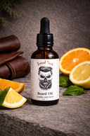 Leather & Citrus Beard Oil - Leaning Oak Soaps