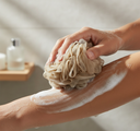 Shower Sponge Loofah in use